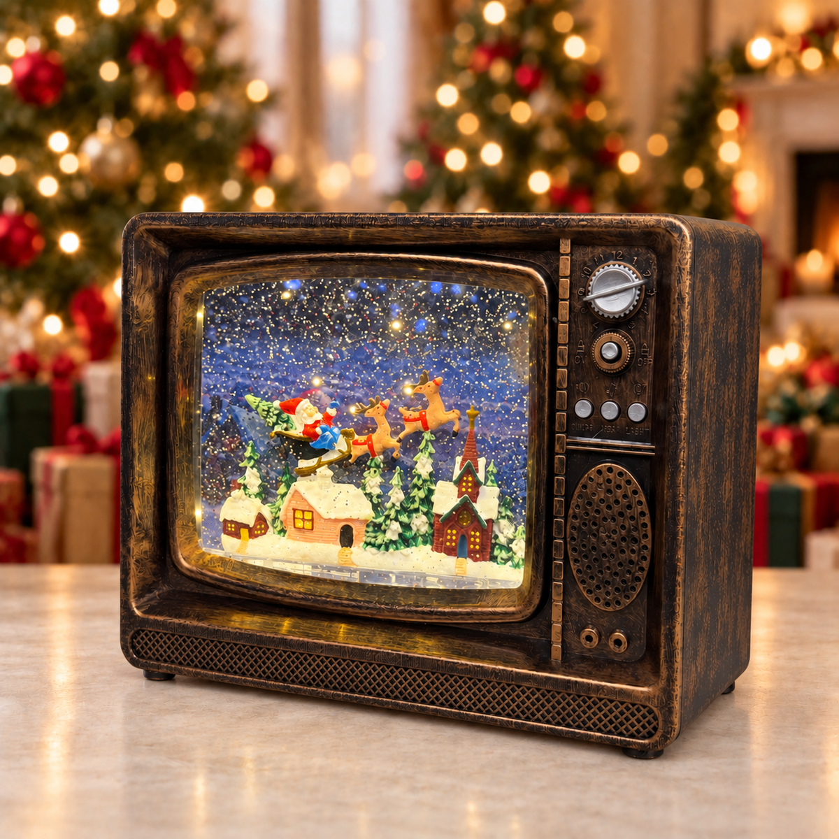 Water Light Carols - Santa’s Sleigh Glitter TV