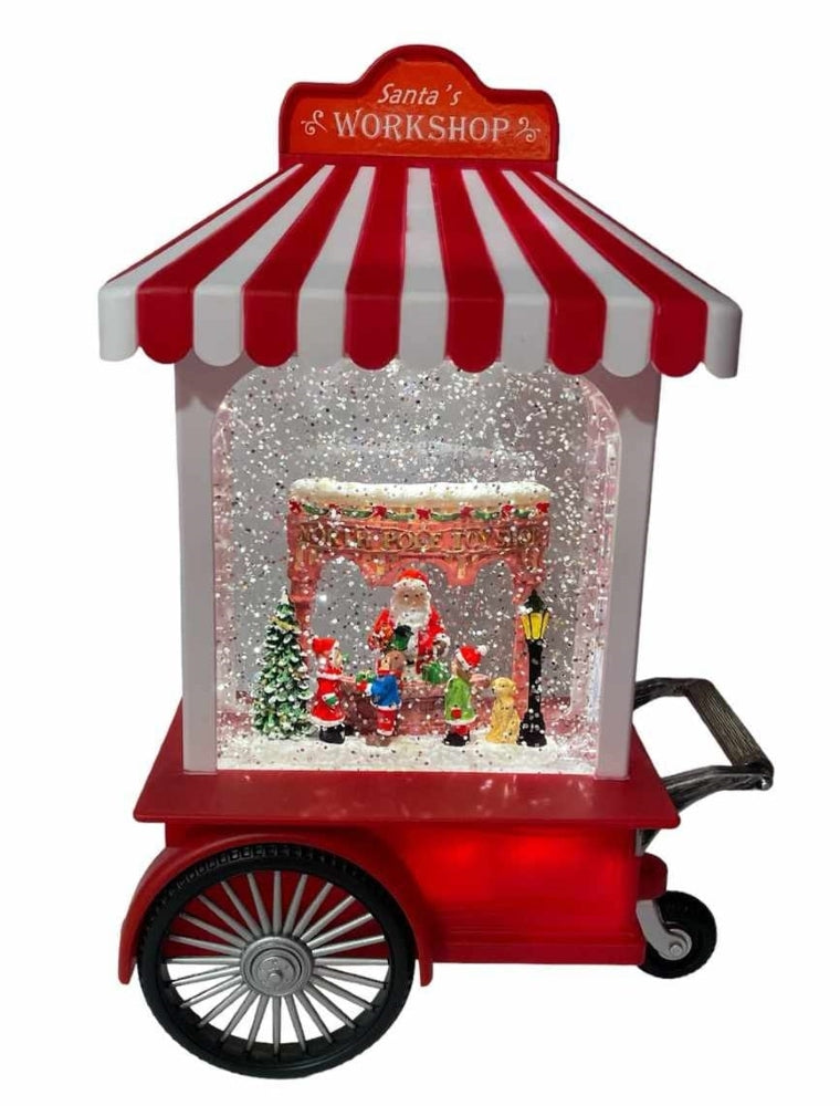 Babble Wrap Santa & Friend's Workshop- Light Up Musical Cart