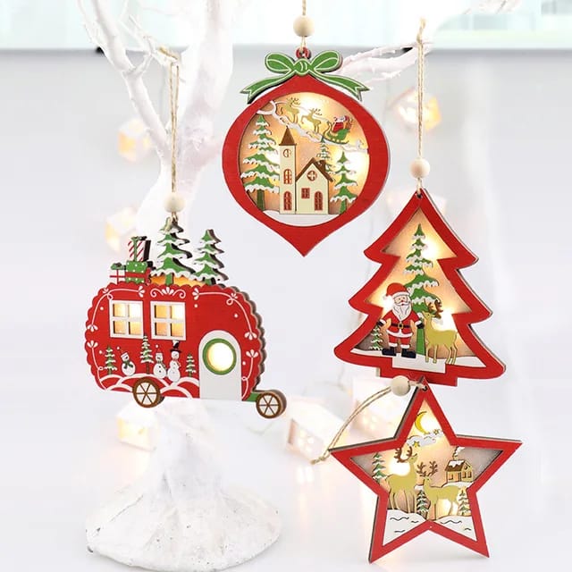 Babble Wrap Starlight Snow Ornament- Set Of 4