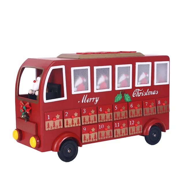 Wooden Advent Calendar (Santa Bus)