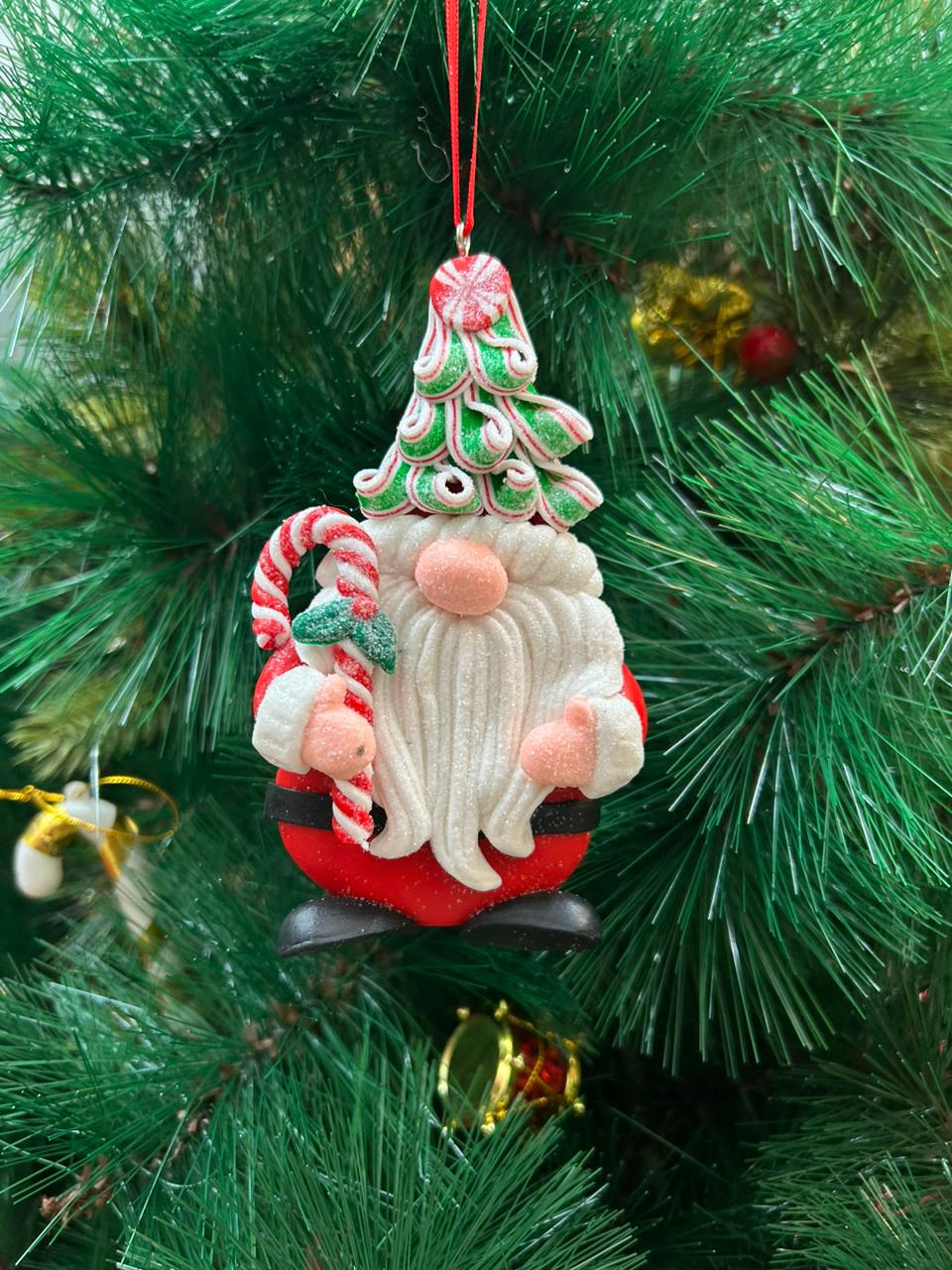 Babble Wrap Gnome with a Candy Cane Ornament