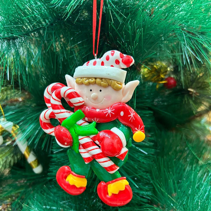 Babble Wrap Candy Cane Elf Ornament