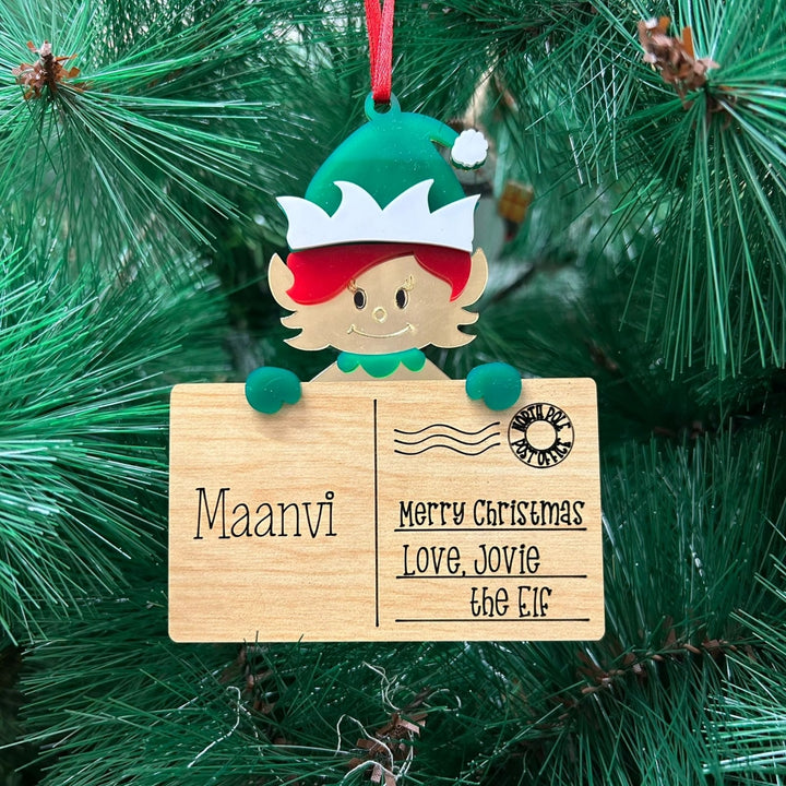 Babble Wrap Post Card Ornament - Jovie the Elf