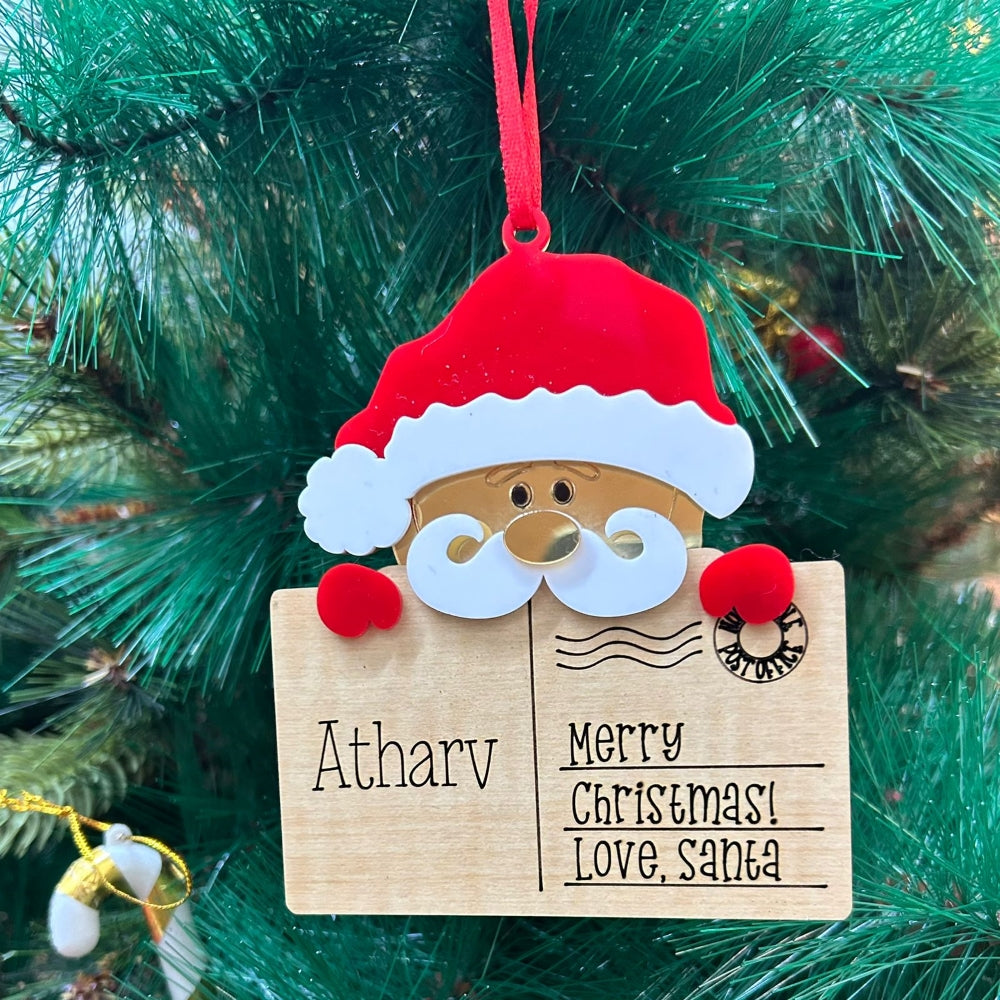 Babble Wrap Post Card Ornament - Santa