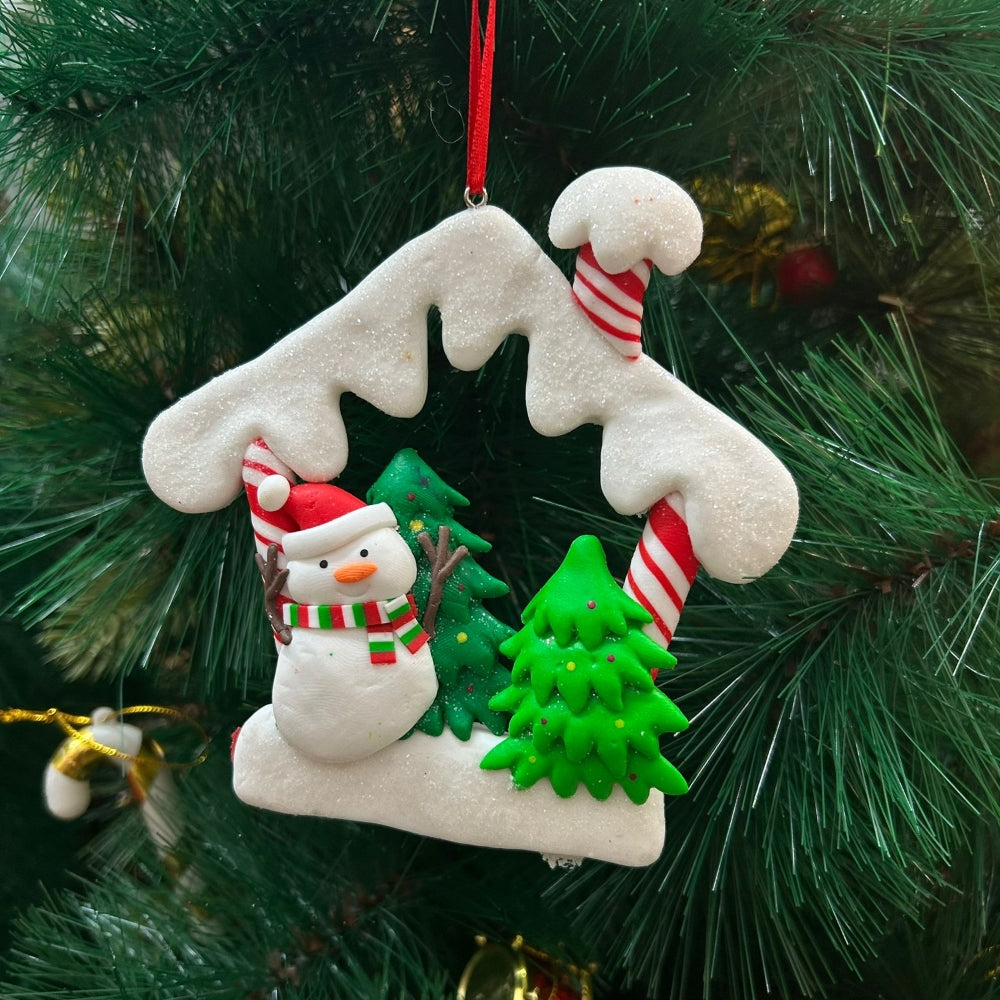 Babble Wrap Snowman in a Hut Ornament