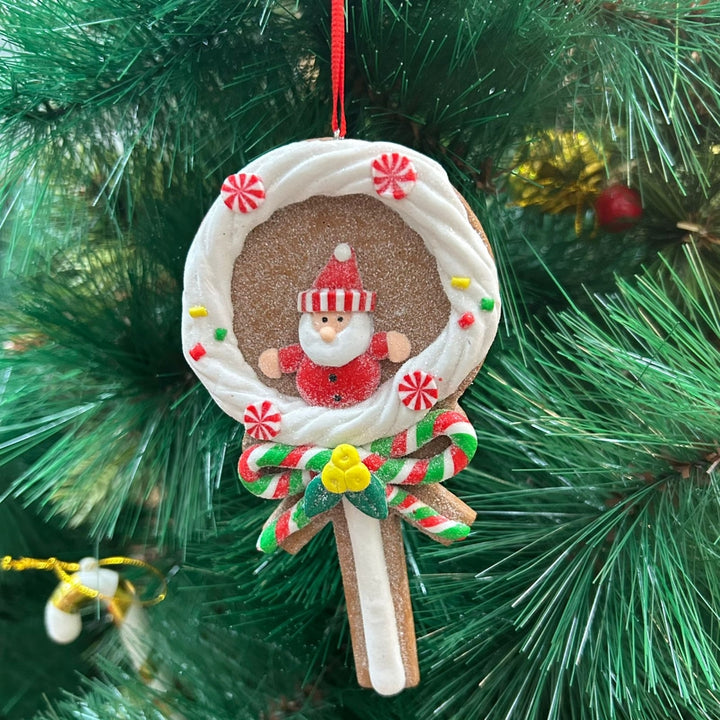 Babble Wrap Santa Lollipop Ornament