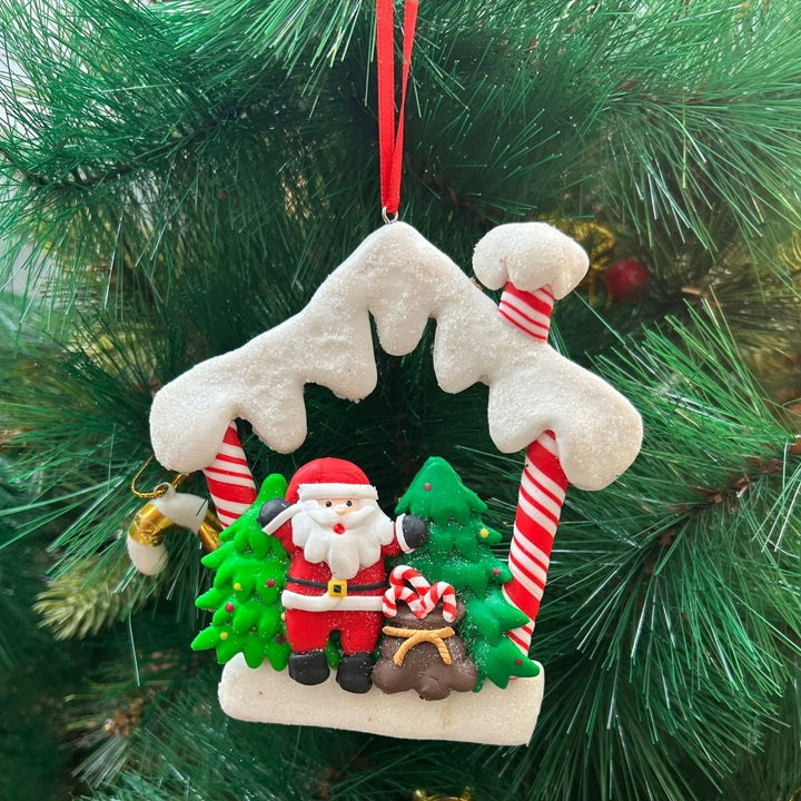 Babble Wrap Santa in a hut Ornament