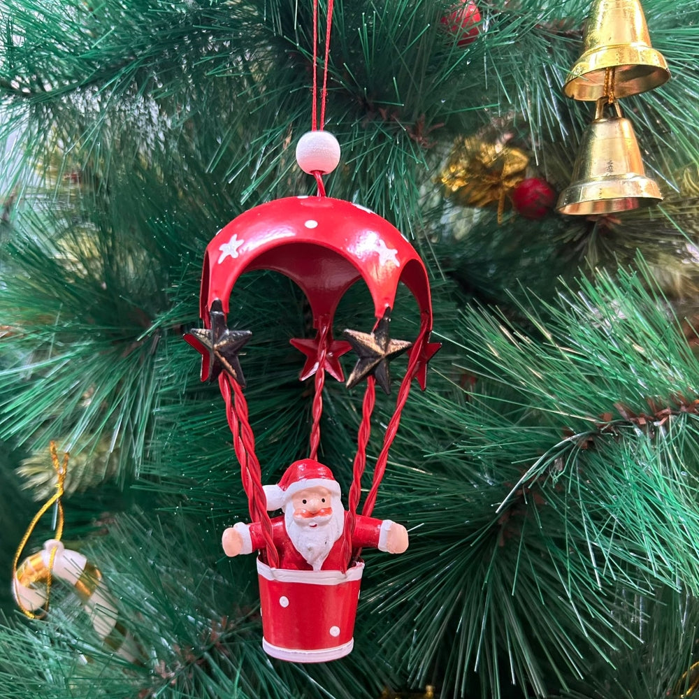 Babble Wrap Santa on a Hot Air Balloon Ornament