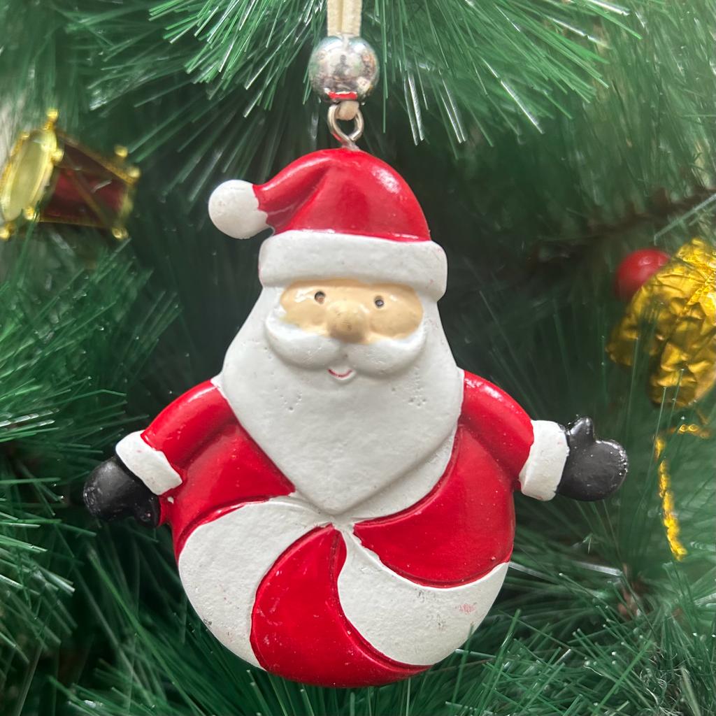 Babble Wrap Santa on a Wheel Ornament- Red