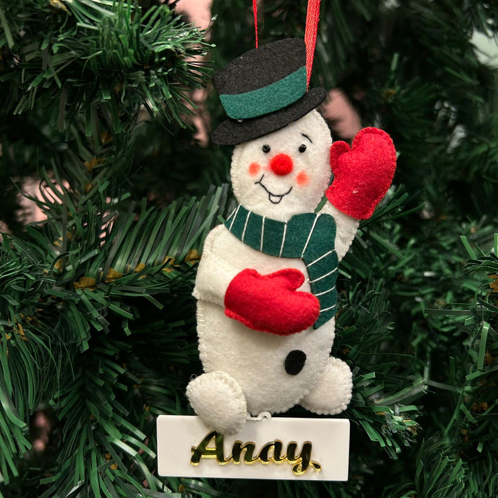 Babble Wrap Happy Snowman Felt Ornament