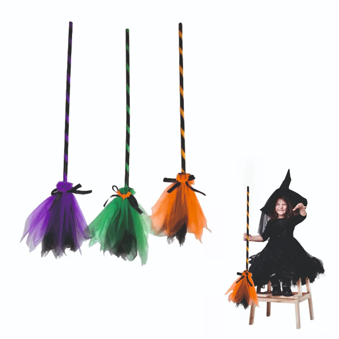 Spooky Spark Brooms –  Pumpkin Orange