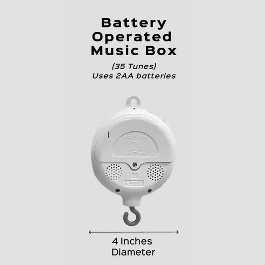 Battery-Operated Music Box with Cot Mobile Arm