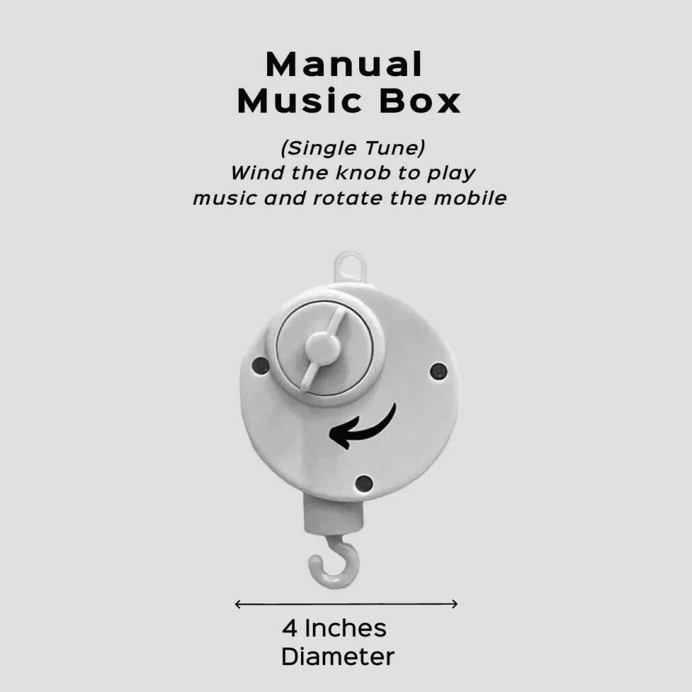 Manual Music Box with Cot Mobile Arm