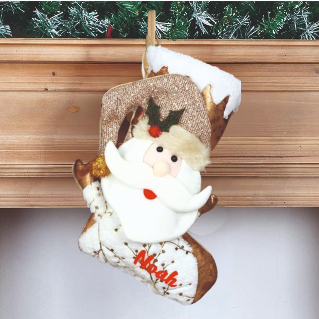 Golden Glow Stocking - Santa