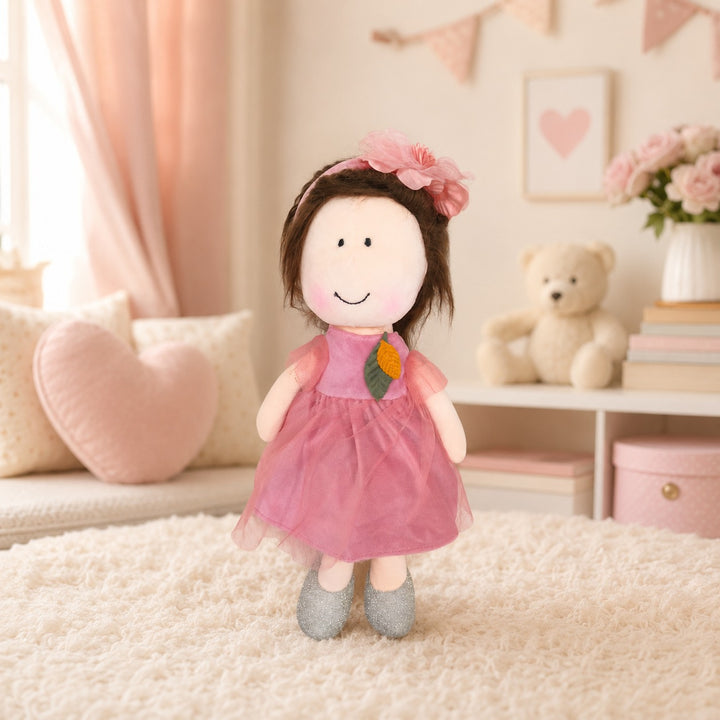 Plush Doll - Pink Flower Hairband