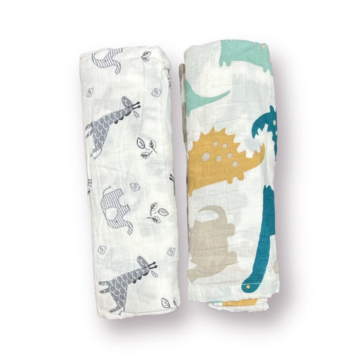 Wild Safari Pub Muslin Swaddles - Set of 2