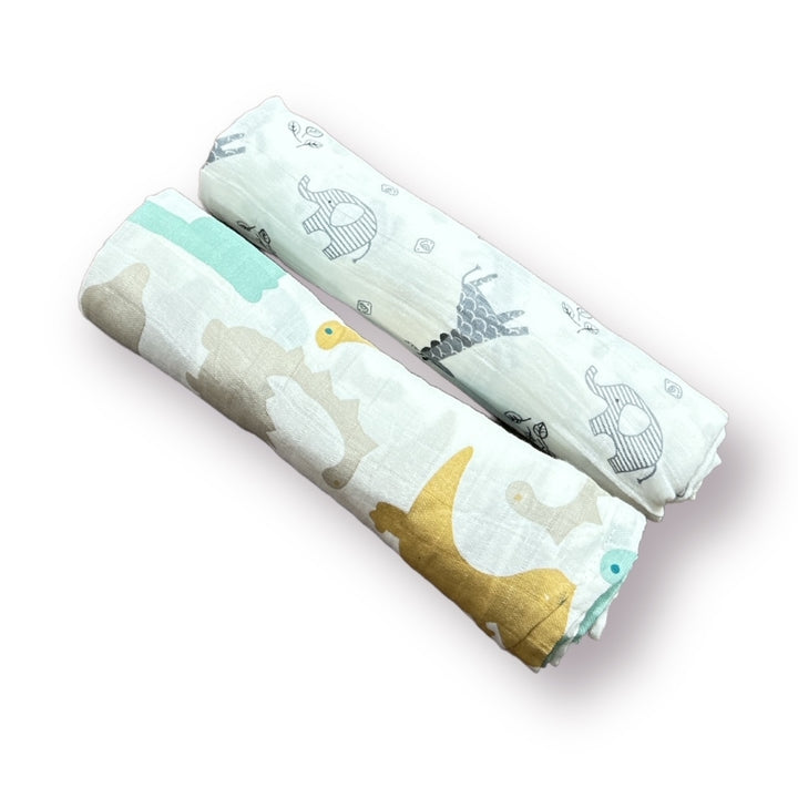 Wild Safari Pub Muslin Swaddles - Set of 2