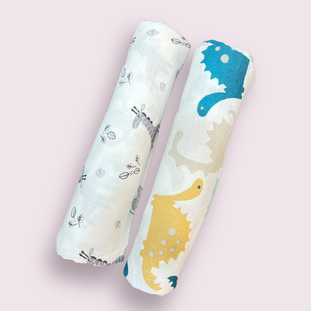 Wild Safari Pub Muslin Swaddles - Set of 2
