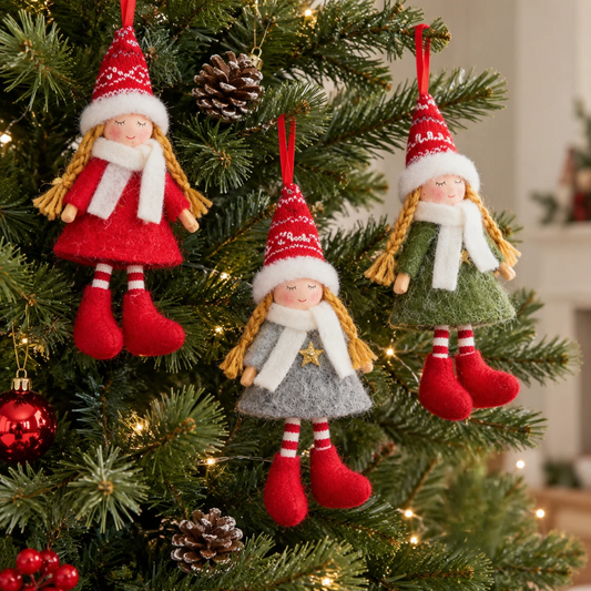 Winter Wonderland Soft Fabric Doll Ornaments - Set Of 3