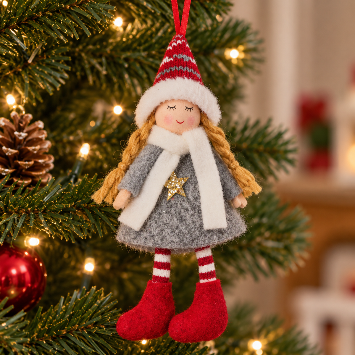 Winter Wonderland Soft Fabric Doll Ornaments - Set Of 3