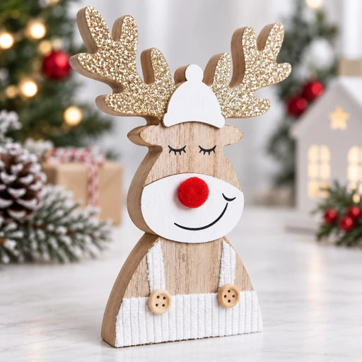 Wooden Reindeer Table Top Decor