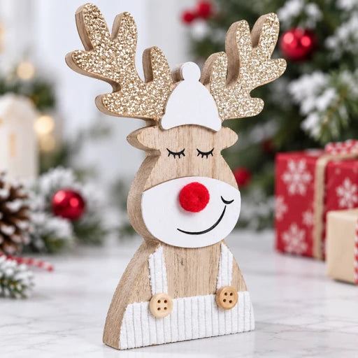 Wooden Reindeer Table Top Decor