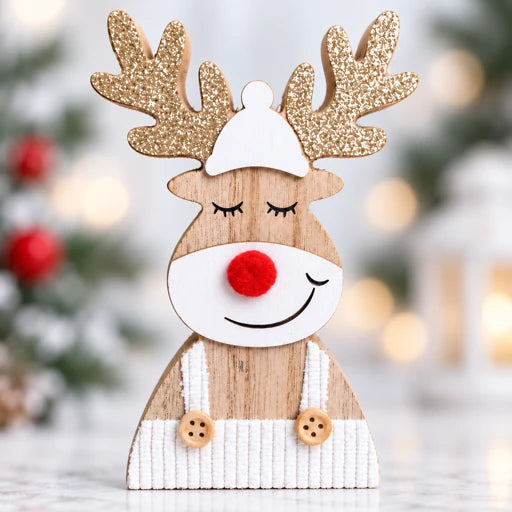 Wooden Reindeer Table Top Decor