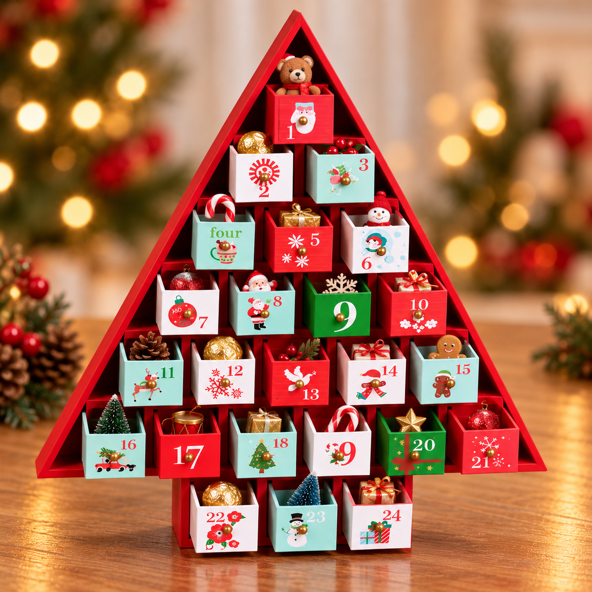 Wooden Advent Calendar (Cherry Blossom)