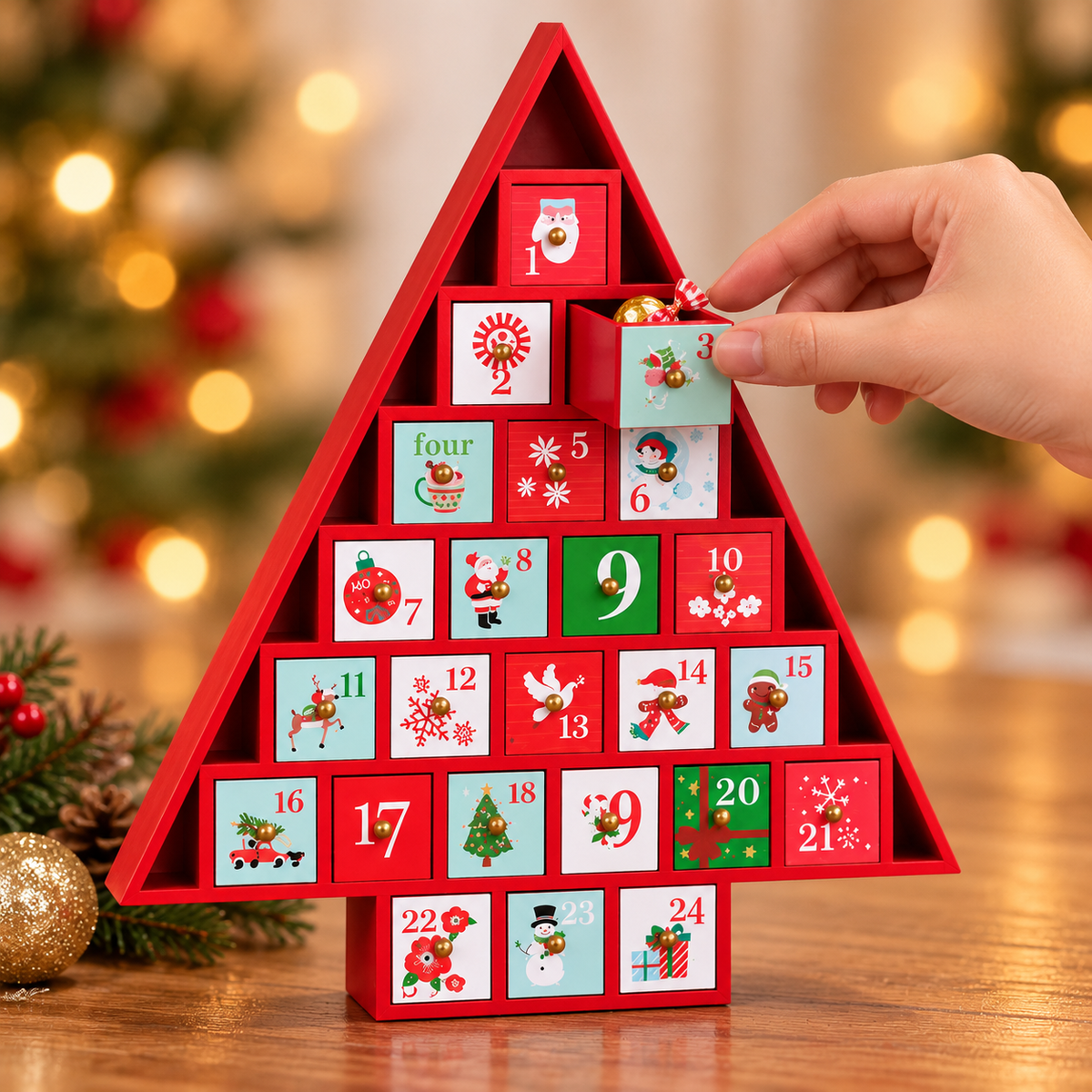 Wooden Advent Calendar (Cherry Blossom)