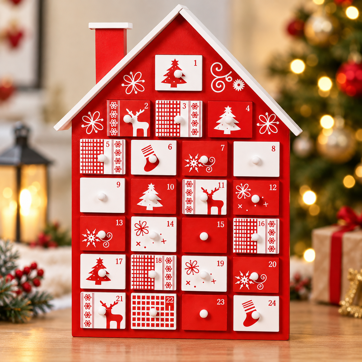 Wooden Advent Calender (Crimson Cottage)