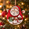 Wooden Sleigh Ornament - Santa