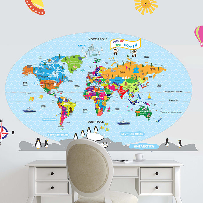 World Map Wall Sticker