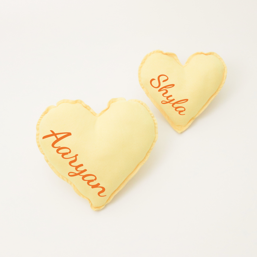 Yellow Hearts - Shape Cushion (Set Of 2)