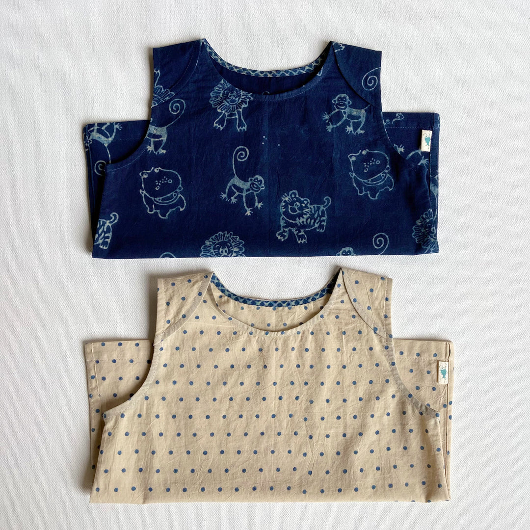 UNISEX ORGANIC INDIGO ZOO JHABLA BAG