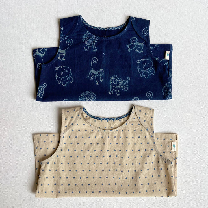 UNISEX ORGANIC INDIGO ZOO JHABLA BAG