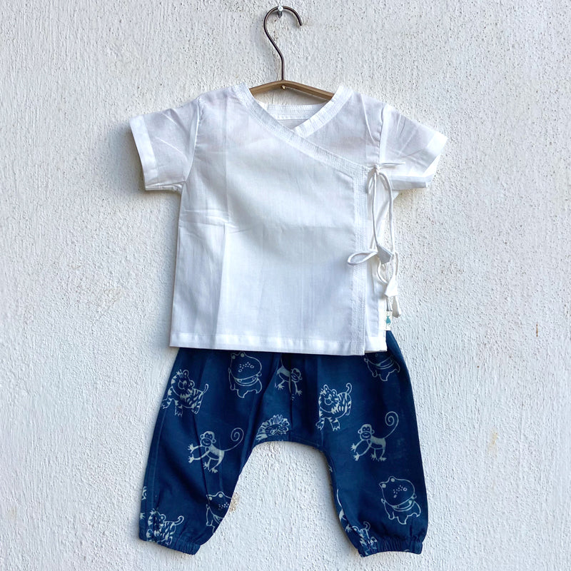 WHITEWATER KIDS UNISEX ORGANIC INDIGO ZOO BAG - ZOO AND WHITE ANGRAKHA + ZOO PANTS