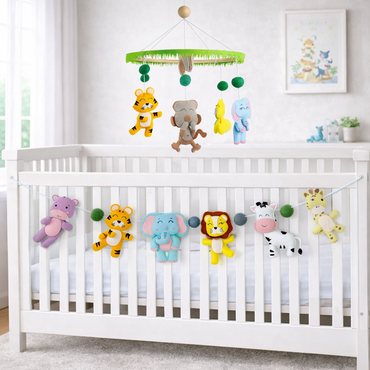 Zoo Crew Cot Mobile & Bunting Combo