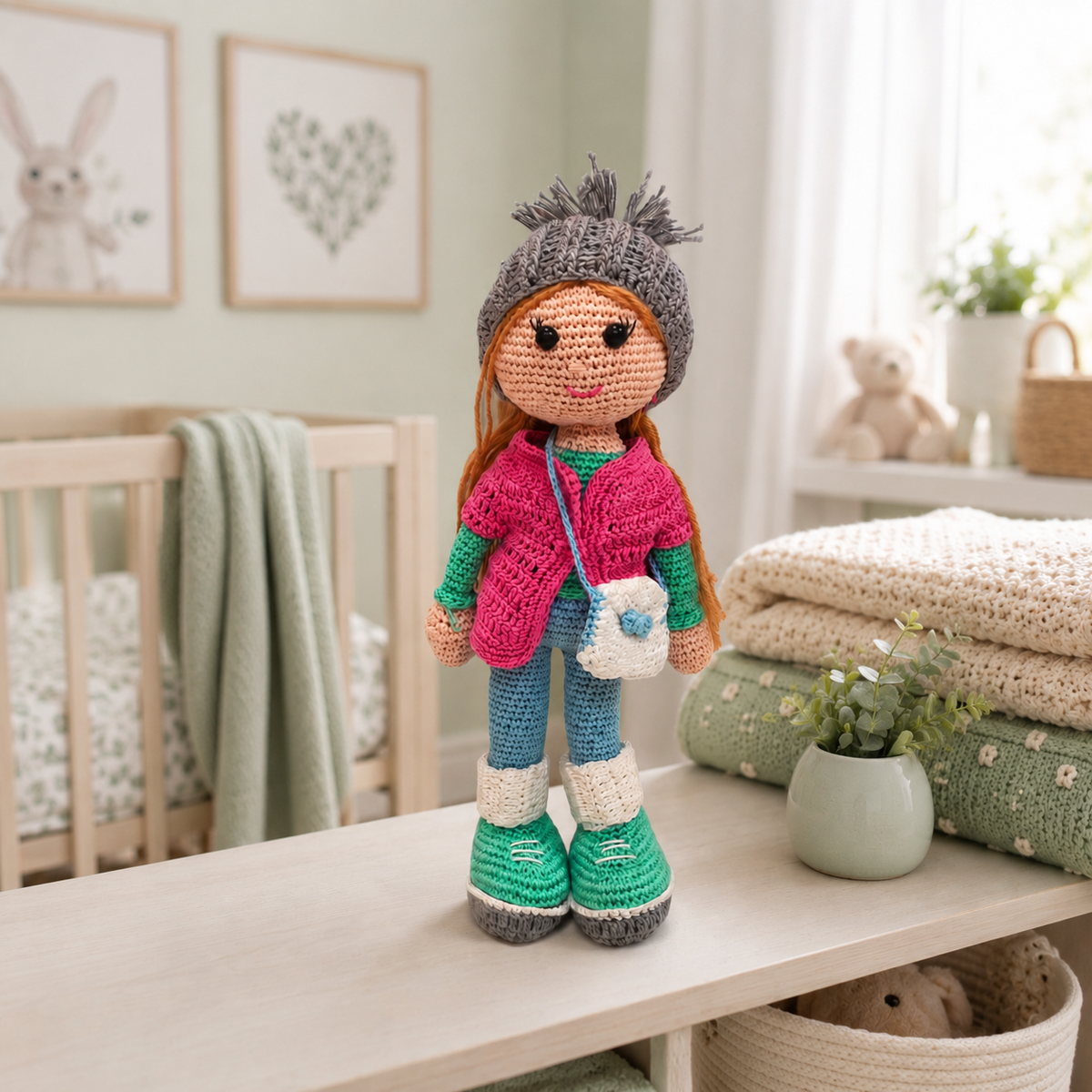 Crochet Doll - Beanie Rosie