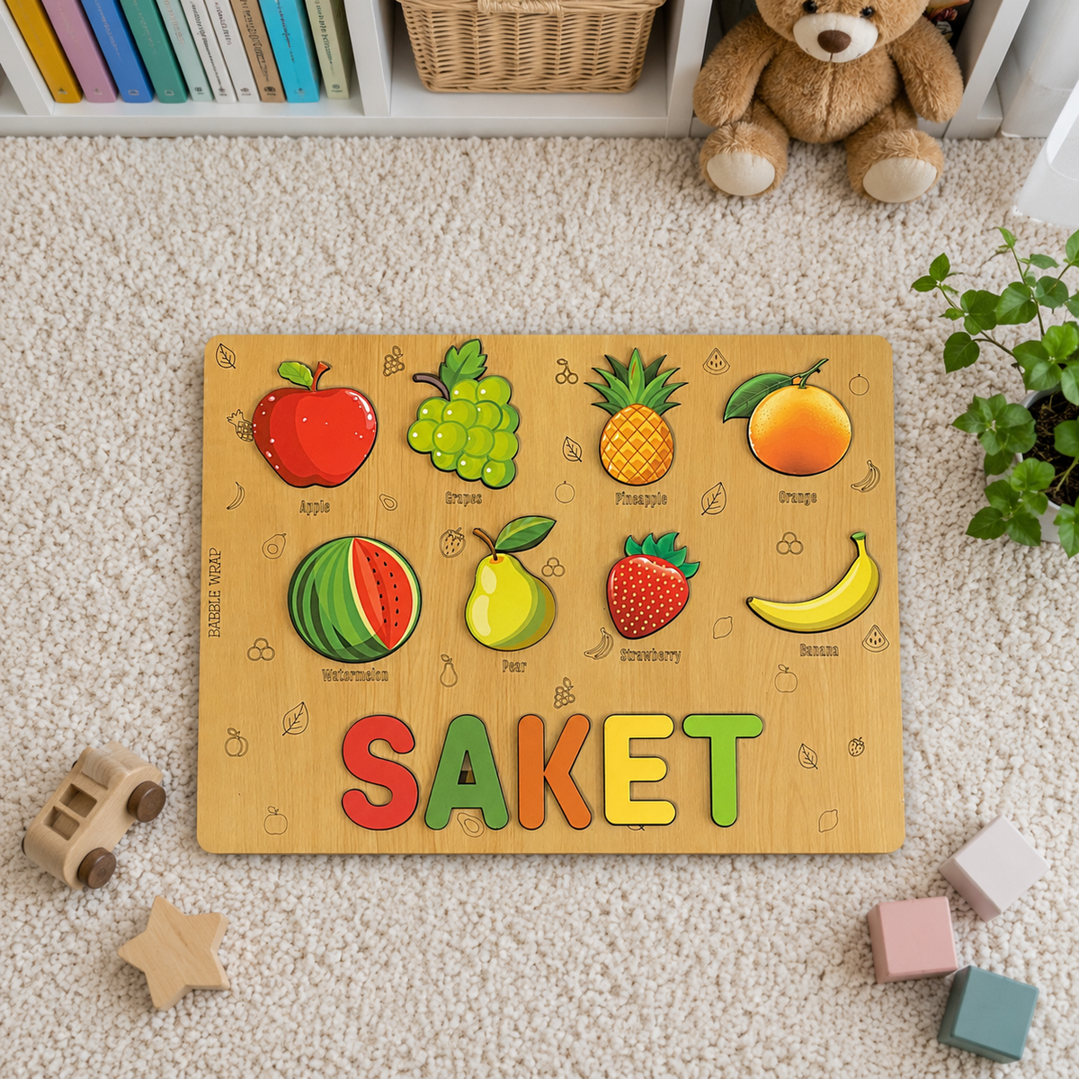 Personalised Wooden Name Puzzle - Fruits