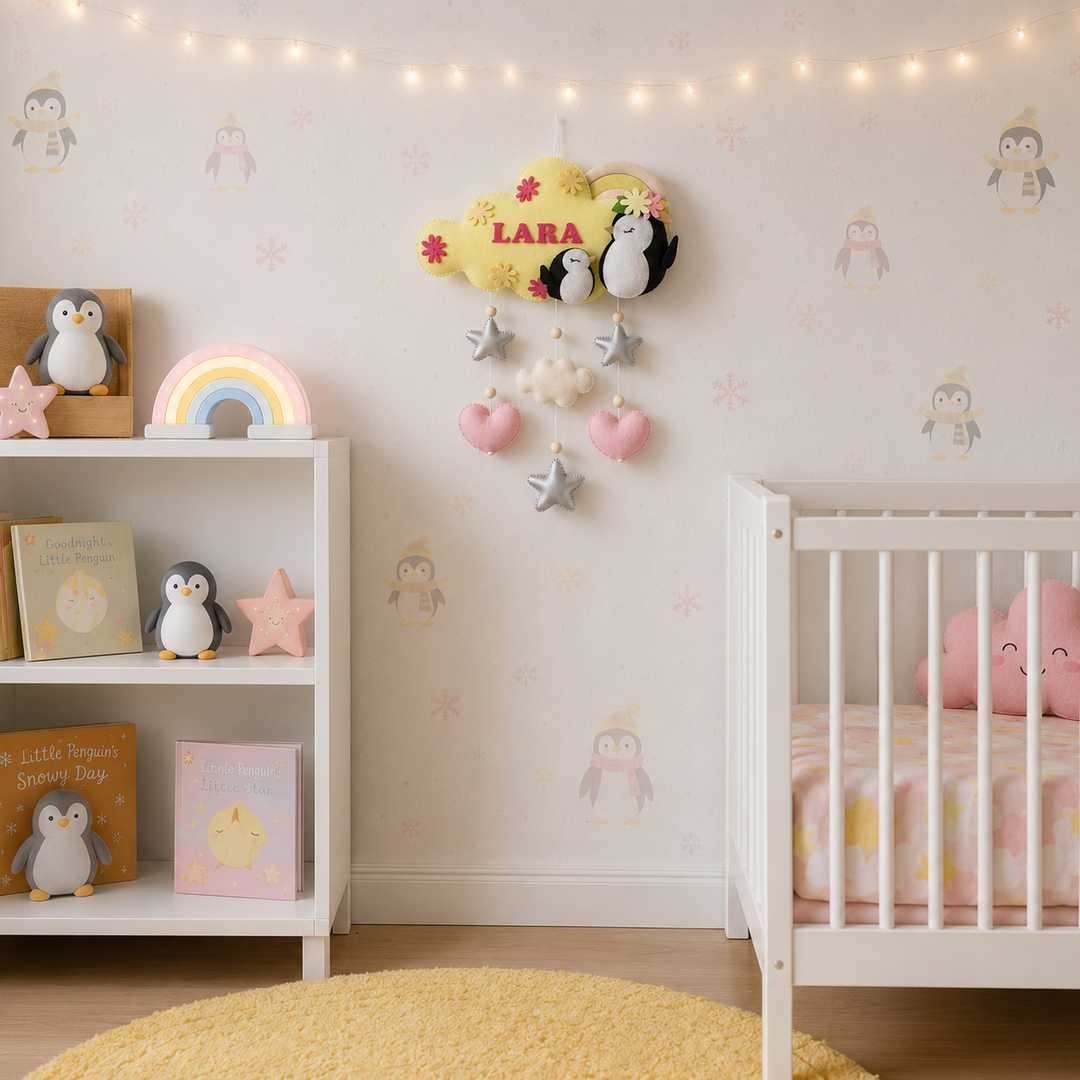 Babble Wrap  Penguin Duet Name Hanging