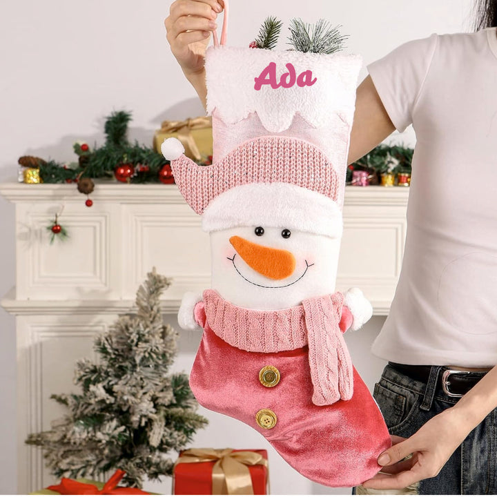 Candy Blush Stocking - Snowman