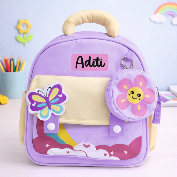 Rainbow Butterfly Preschool Backpack with Mini Pouch