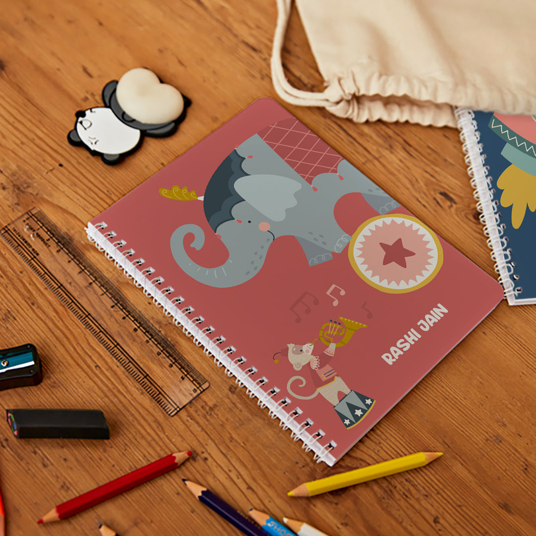 Personalised Spiral Notebook - Animal Circus