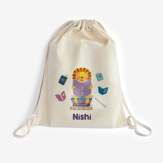 Personalised Drawstring Bag - Animal Library