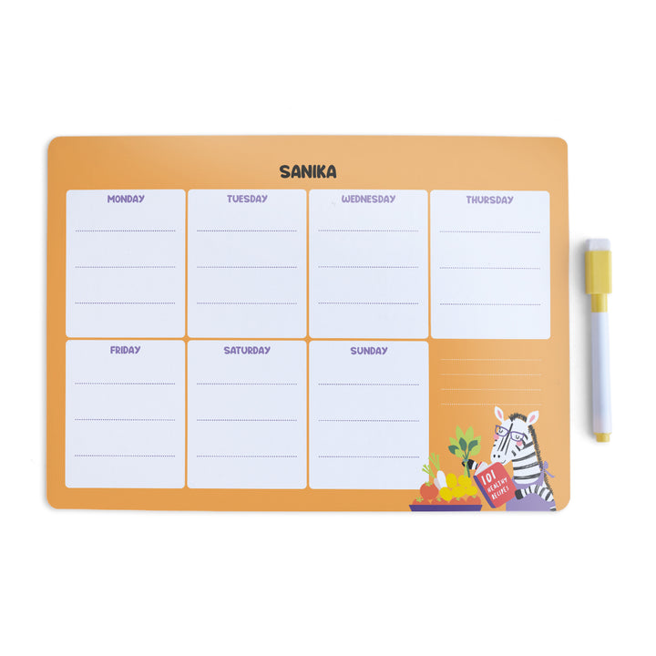 Personalised Meal / Weekly Planner - Animal Library