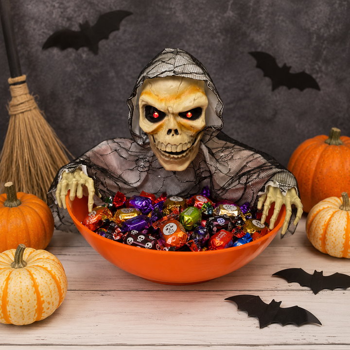 Animated Candy Bowl – Haunted Flame Orange
