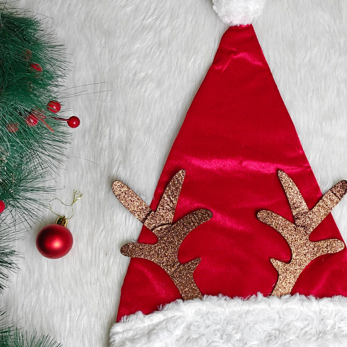 Reindeer Velvet Santa Caps (Adults)