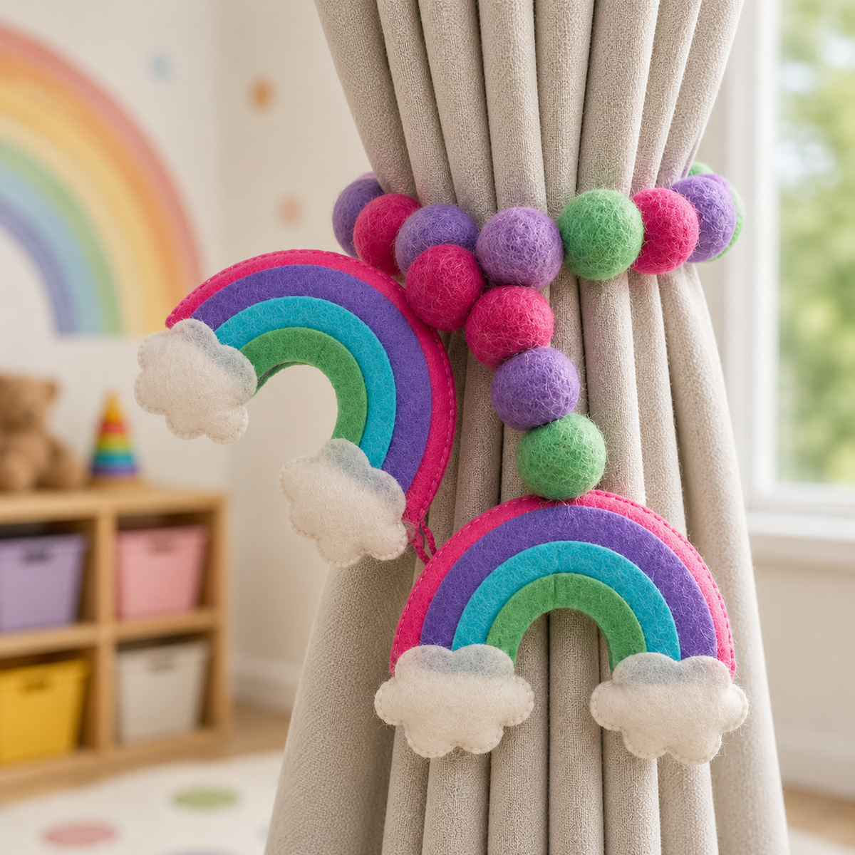 Curtain Tie - Rainbow Radiance