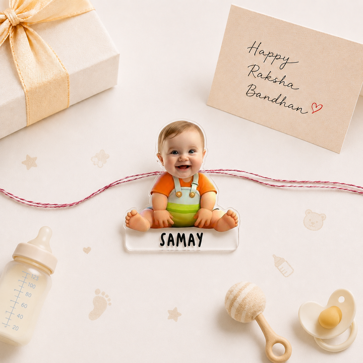Babble Wrap Personalised Caricature Rakhi - Baby Steps, Big Love
