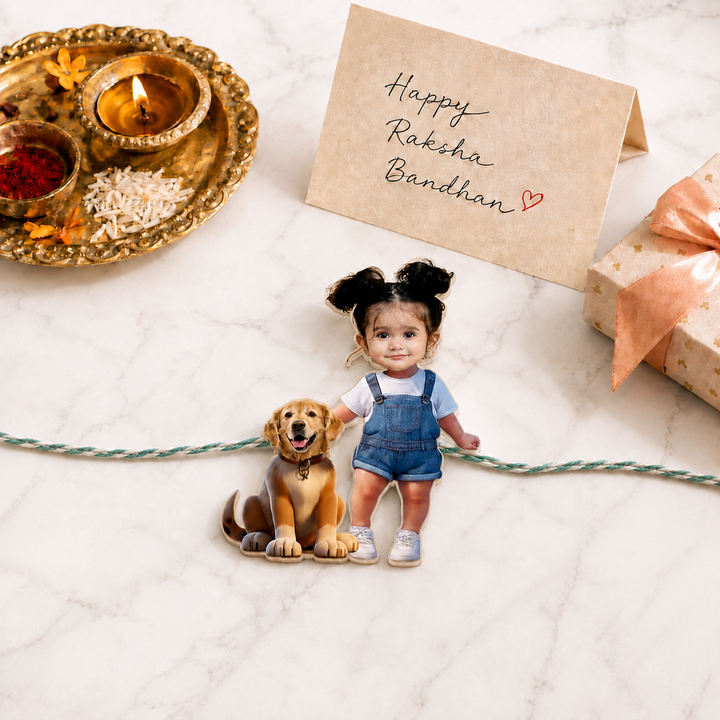 Babble Wrap Personalised Caricature Rakhi - Bark & Bond